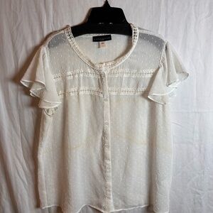 Simply Styled By Sears Sheer white Blouse